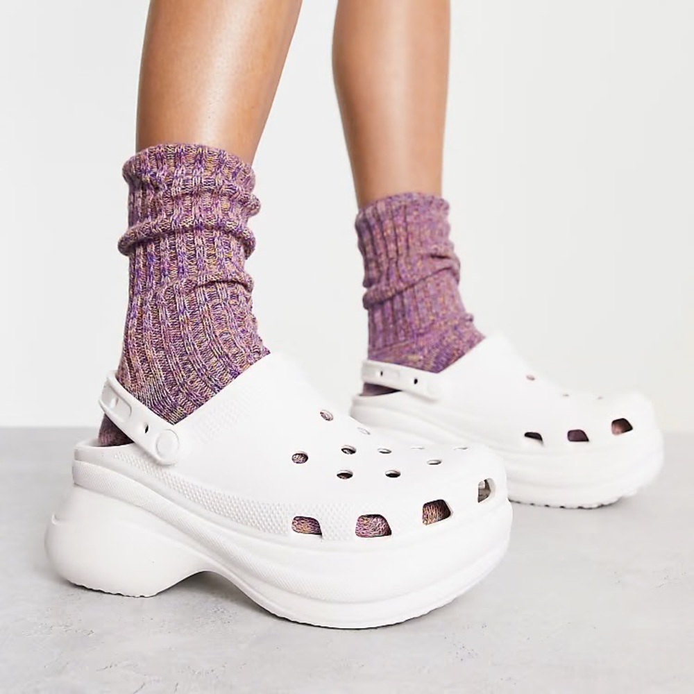 Crocs white Bae platform clogs slip on shoes